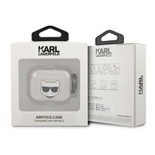 Заредете изображение във визуализатора на галерията – Original case karl lagerfeld kla3uchgs for apple airpods 3 / silver + glitter - TopMag
