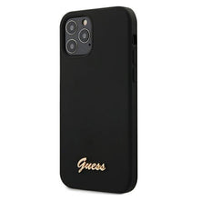 Заредете изображение във визуализатора на галерията – Original faceplate case GUESS GUHCP12MLSLMGBK iPhone 12 / 12 Pro black - TopMag
