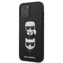 Заредете изображение във визуализатора на галерията – Original faceplate case KARL LAGERFELD KLHCP12LSAKICKCBK iPhone 12 PRO MAX black - TopMag
