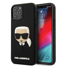 Заредете изображение във визуализатора на галерията – Original faceplate case KARL LAGERFELD KLHCP12MKH3DBK iPhone 12 / 12 PRO czarny - TopMag

