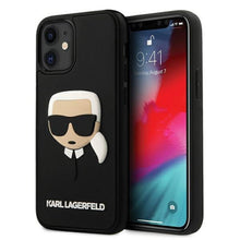 Заредете изображение във визуализатора на галерията – Original faceplate case KARL LAGERFELD KLHCP12SKH3DBK iPhone 12 MINI czarny - TopMag

