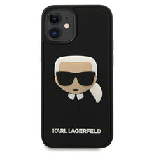 Заредете изображение във визуализатора на галерията – Original faceplate case KARL LAGERFELD KLHCP12SKH3DBK iPhone 12 MINI czarny - TopMag
