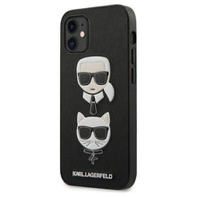Заредете изображение във визуализатора на галерията – Original faceplate case KARL LAGERFELD KLHCP12SSAKICKCBK iPhone 12 MINI black - TopMag
