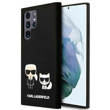 Заредете изображение във визуализатора на галерията – Original faceplate case karl lagerfeld  klhcs22lsskck for samsung s22 ultra (silicone karl &amp; choupette magsafe / black) - TopMag
