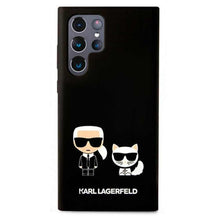 Заредете изображение във визуализатора на галерията – Original faceplate case karl lagerfeld  klhcs22lsskck for samsung s22 ultra (silicone karl &amp; choupette magsafe / black) - TopMag
