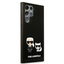 Заредете изображение във визуализатора на галерията – Original faceplate case karl lagerfeld  klhcs22lsskck for samsung s22 ultra (silicone karl &amp; choupette magsafe / black) - TopMag
