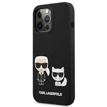 Заредете изображение във визуализатора на галерията – Оригинален гръб karl lagerfeld klhmp13lsskck за iphone 13 pro (karl &amp; choupette + mag / black) - TopMag
