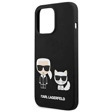 Заредете изображение във визуализатора на галерията – Оригинален гръб karl lagerfeld klhmp13lsskck за iphone 13 pro (karl &amp; choupette + mag / black) - TopMag
