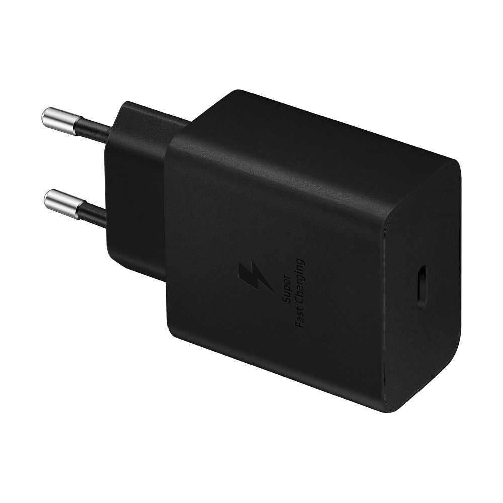Original wall charger samsung fast charger ep-t4510xbegeu usb typ c 3a 45w black blister - TopMag