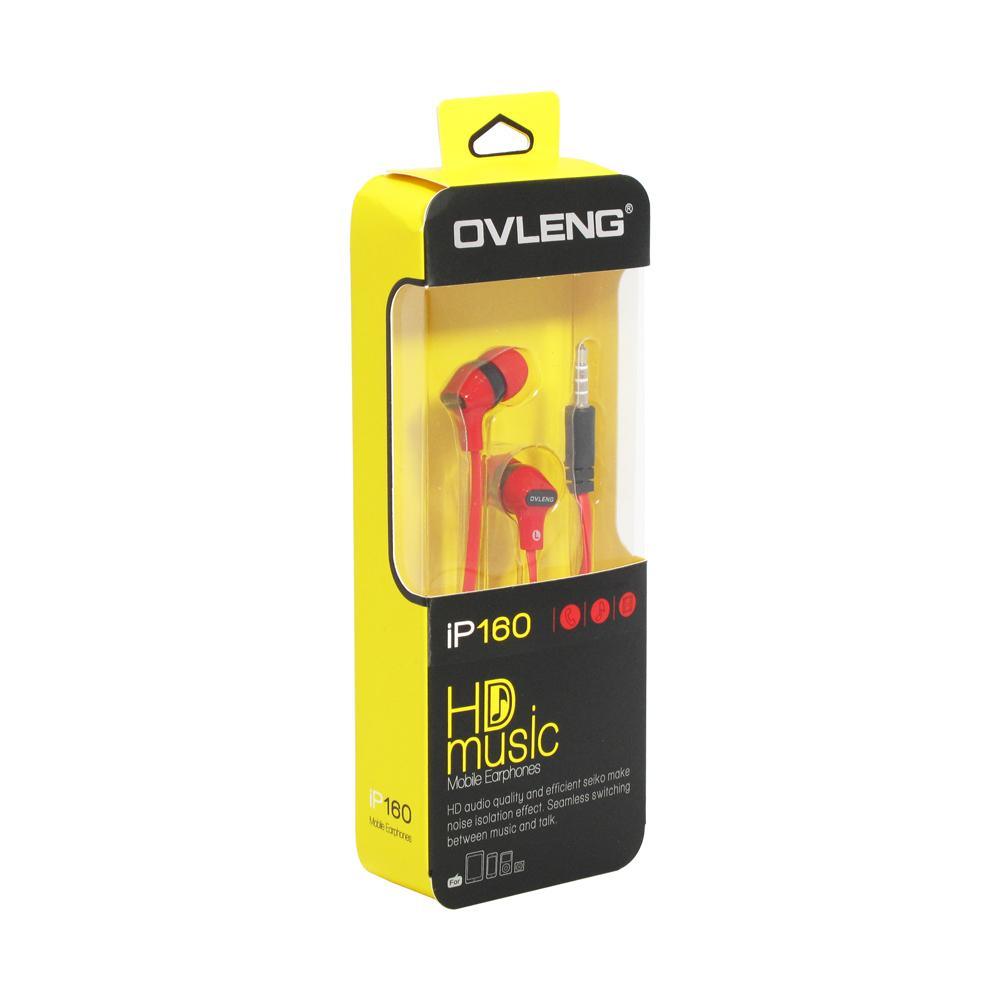 Слушалки Ovleng iP160 с аудио жак 3.5мм червен - само за 5 лв