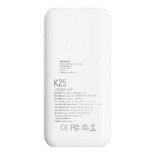 Заредете изображение във визуализатора на галерията – Power bank puridea k25 - 25 000 mah quick charge pd3.0 22,5w white - TopMag
