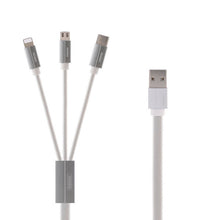 Заредете изображение във визуализатора на галерията – REMAX Cable Kerolla RC-094th 3 in 1 - USB to Micro USB, Type C, Lightning - White
