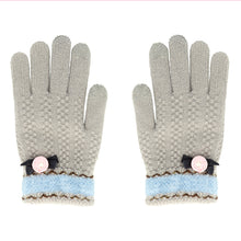 Заредете изображение във визуализатора на галерията – Gloves for touch screens GREY WITH FLOWER
