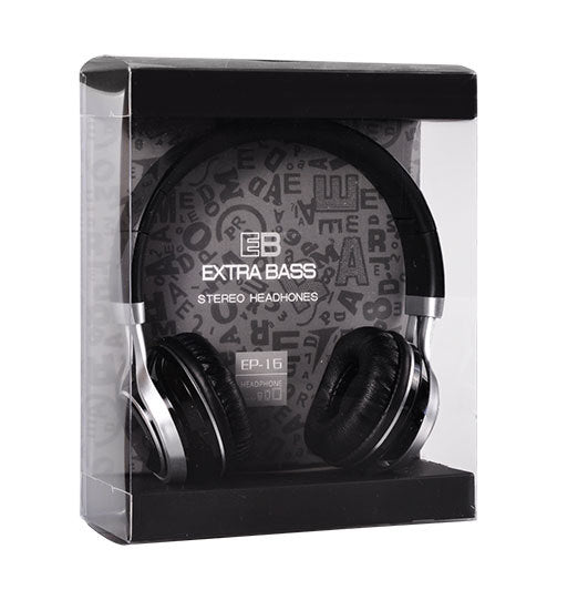 Audio Extra Bass Headphones with microphone (EP16) BLACK