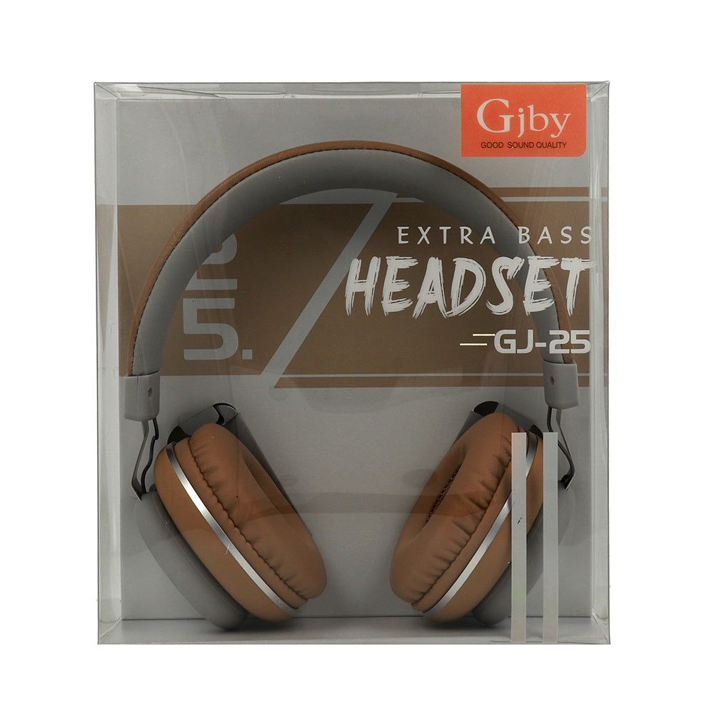 GJBY headphones - AUDIO EXTRA BASS GJ-25 with microphone Brown