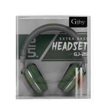Заредете изображение във визуализатора на галерията – GJBY headphones - AUDIO EXTRA BASS GJ-25 with microphone Green
