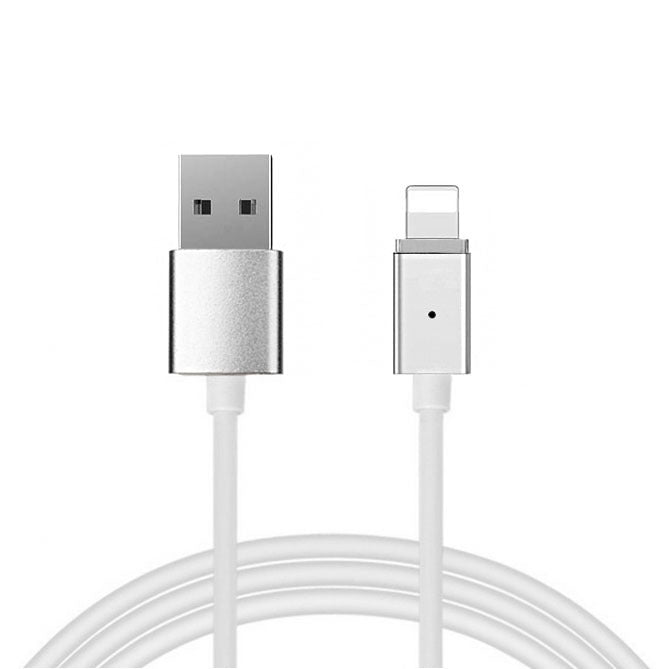 Cable Magnetic Type 1 - USB to Lightning - with detachable plug Iphone 5/6//7/8/X 1 Meter SILVER (blister pack)