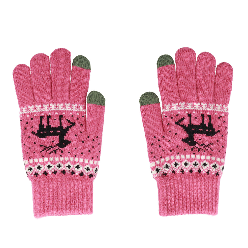 Gloves for touch screens REINDEER PINK