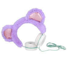 Заредете изображение във визуализатора на галерията – GJBY headphones - Plush BEAR Purple
