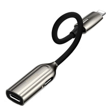 Заредете изображение във визуализатора на галерията – Baseus Adapter L55 - Lightning male to 2xLightning female - 2A (CALL55-0A) dark grey
