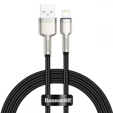 Заредете изображение във визуализатора на галерията – Baseus Cable Cafule Metal - USB to Lightning - 2.4A 2 metres (CALJK-B01) black
