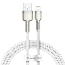 Заредете изображение във визуализатора на галерията – Baseus Cable Cafule Metal - USB to Lightning - 2.4A 2 metres (CALJK-B02) white
