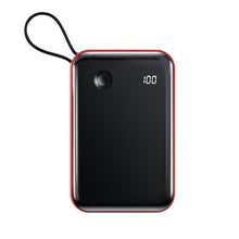 Заредете изображение във визуализатора на галерията – Baseus Power Bank 10000mAh Mini S - USB + Type C - 3A 15W with Lightning cable (PPXF-E09) red
