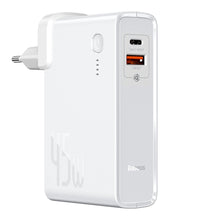 Заредете изображение във визуализатора на галерията – Baseus Wall charger with power bank GaN - USB + Type C - QC 3.0 PD 3.0 45W 10000mAh with Type C to Type C (PPNLD-C02) white
