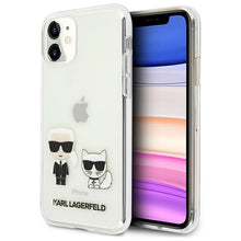 Заредете изображение във визуализатора на галерията – Original Case KARL LAGERFELD - Karl &amp; Choupette Hard Case KLHCN61CKTR for Iphone 11 Transparent
