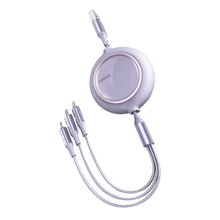 Заредете изображение във визуализатора на галерията – Baseus Cable Bright Mirror 3 in 1 - USB to Micro USB, Lightning, Type C - 3,5A 1,2 meters (CAMLT-MJ05) purple

