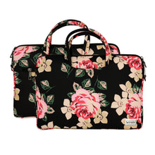 Заредете изображение във визуализатора на галерията – Wonder Briefcase Laptop 13-14 inches black and roses
