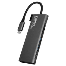 Заредете изображение във визуализатора на галерията – Cliptec Adapter HUB - Type C to 2xUSB 3.1 + Type C + SD/microSD - Dock-5 RZH720 grey
