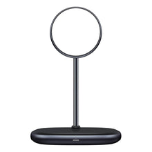 Заредете изображение във визуализатора на галерията – Baseus Swan Magnetic holder 2 in1 with induction charging 20W for Iphone 12 + wall charger 24W (WXSW-C01) black
