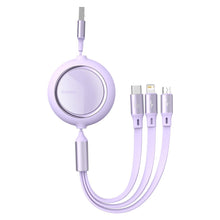 Заредете изображение във визуализатора на галерията – Baseus Cable Bright Mirror 3 in 1 - USB to Micro USB, Lightning, Type C - 66W 1,2 meters (CAMLC-MJ05) purple
