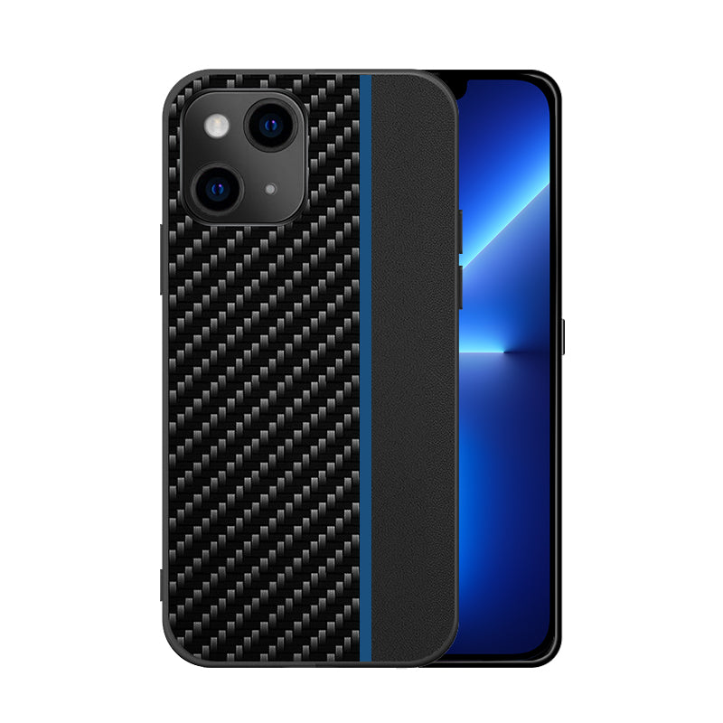 Tel Protect CARBON Case for Samsung Galaxy A02S Black with blue stripe