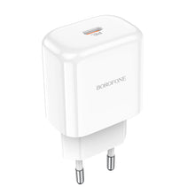 Заредете изображение във визуализатора на галерията – Borofone Wall charger BN3 Premium - Type C - QC 3.0 PD 2.0 20W white
