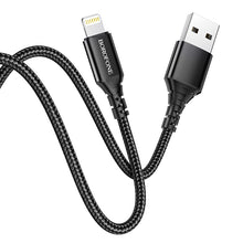 Заредете изображение във визуализатора на галерията – Borofone Cable BX54 Ultra Bright - USB to Lightning - 2,4A 1 metre black
