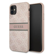 Заредете изображение във визуализатора на галерията – Original Case GUESS 4G Stripe GUHCN614GDPI for Iphone 11 Pink
