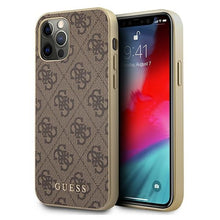 Заредете изображение във визуализатора на галерията – Original Case GUESS 4G Collection Hardcase GUHCP12LG4GB for Iphone 12 Pro Max Brown
