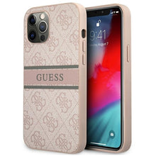 Заредете изображение във визуализатора на галерията – Original Case GUESS 4G Stripe GUHCP12M4GDPI for Iphone 12/12 Pro Pink
