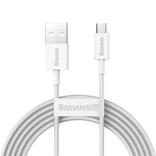 Заредете изображение във визуализатора на галерията – Baseus Cable Superior - USB to Micro USB - 2A 2 metres (CAMYS-A02) white
