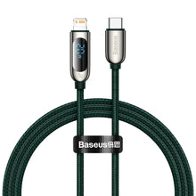 Заредете изображение във визуализатора на галерията – Baseus Cable Display - Type C to Lightning - PD 20W 2A 1 metre (CATLSK-06) green
