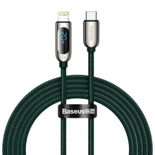 Заредете изображение във визуализатора на галерията – Baseus Cable Display - Type C to Lightning - PD 20W 2A 2 metres (CATLSK-A06) green
