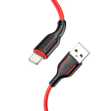 Заредете изображение във визуализатора на галерията – Borofone Cable BX63 Charming - USB to Lightning - 2,4A 1 metre black-red

