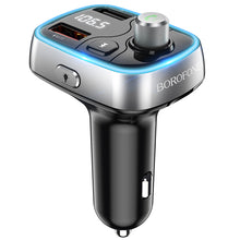 Заредете изображение във визуализатора на галерията – Borofone Transmitter FM BC32 Sunlight MP3, Bluetooth - 2xUSB + microSD - QC 3.0 18W 2,4A black
