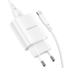 Заредете изображение във визуализатора на галерията – Borofone Wall charger BN1 Innovative - USB - 2,1A with USB to Type C white
