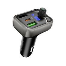 Заредете изображение във визуализатора на галерията – Borofone Transmitter FM BC38 Flash Energy MP3, Bluetooth - Type C + 2xUSB + microSD - QC 3.0 PD 20W black
