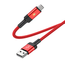 Заредете изображение във визуализатора на галерията – Borofone Cable BU30 Lynk Smart power-off - USB to MicroUSB - 2,4A 1,2 metres red
