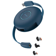 Заредете изображение във визуализатора на галерията – Baseus Cable Zinc Magnetic 3 in 1 - Type C to Micro USB, Lightning, Type C - 20W 1 metre (CAMLC-03) blue
