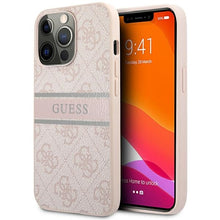 Заредете изображение във визуализатора на галерията – Original Case GUESS 4G Stripe GUHCP13X4GDPI for Iphone 13 Pro Max Pink
